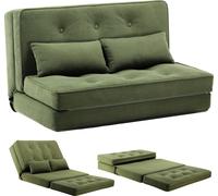 COMHOMA: Sillón reclinable, sofá de suelo plegable, sillón de suelo con función de descanso, sofá tipo "lazy", pulido, con respaldo ajustable en 5 posiciones, color verde