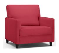 COMHOMA Sillón Salón, Sillón Relax, Silla Larga, con Reposabrazos y Espalda Gruesa, Asiento Acolchado, Sillón Acolchado, Bolsa de Resortes Individual, Salón, Dormitorio, Cine en Casa, en Lino, Rojo