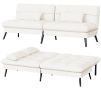 COMHOMA: Sofá cama con función de cama, sofá futón convertible, sofá cama, sofá de esquina, sofá convertible para invitados, sofá de 3 plazas, con respaldo ajustable