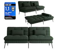 COMHOMA Sofá Cama con función de sueño, Funda de futón, sofá Cama, sofá esquinero, sofá Cama de Invitados, sofá de 3 plazas, con Respaldo Ajustable de Tela Verde