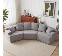 COMHOMA Sofá cama modular, sofá tapizado, sofá de 3 plazas, sofá de sección flexible, con bolsa de almacenamiento, sofá con función de sueño, no requiere montaje, funda de piel sintética de sherpa
