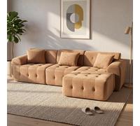 COMHOMA, sofá modular de esquina, 245 x 60 x 40 cm, con función de cama, sofá cama, sofá en forma de L para sala de estar, embalado al vacío, combinable de forma flexible