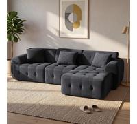 COMHOMA, sofá modular de esquina, 245 x 60 x 40 cm, con función de cama, sofá cama, sofá en forma de L para sala de estar, embalado al vacío, combinable de forma flexible