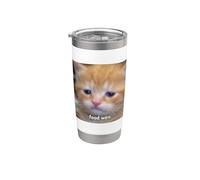 "Comida Wen" Gato Naranja Gatito Borroso Divertido Meme Foto Vaso térmico de acero inoxidable de doble pared