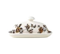 Comidas diarias Mantequera con tapa, mantequera de cerámica, for uso en cocina, enfriador queso(White hold 150 g)