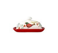 Comidas diarias Mantequera de cerámica con tapa for encimeras, recipiente for mantequilla hermética, for