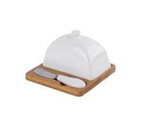 Comidas diarias Mantequera de porcelana blanca con cuchara for mantequilla, mantequera encimera for cocina