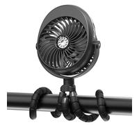 COMLIFE Ventilador de cochecito de bebé actualizado 2022, ventilador portátil giratorio de 270° y 360°, ventilador USB que funciona con pilas, ventilador de nebulización de mano, con clip de trípode