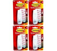 Command 17003ES Gancho Adhesivo, Blanco, 1 Count (Pack of 1) (Paquete de 4)