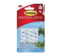 Command 17091CLR - Ganchos (900 gr de carga, talla M, 4 adhesivos para pared), color transparente