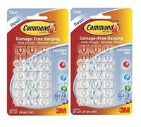 Command 2 ganchos transparentes para luces de hadas de Navidad [paquete doble] ganchos y tiras autoadhesivas