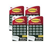 Command 3M 17017CLR-AW Clips de luz para exteriores, tira de espuma, transparente, paquete de 16 - Cantidad 4