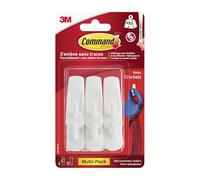 Command Gancho adhesivo universal pequeño - Paquete de 6 ganchos autoadhesivos y 12 tiras adhesivas - Ganchos para pared - Ganchos para puerta - Organizar sin taladrar - Soporta hasta 450 g