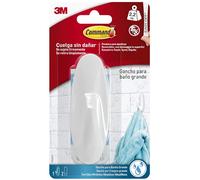 Command Gancho de Diseño para Baño Grande - 1 Gancho y 2 Tiras Adhesivas Grandes - Resistentes al Agua, Sin Agujeros, Sin Taladro, No Dañan las Paredes, Hasta 2,2 kg
