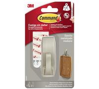 Command Gancho Metálico de color Níquel Pulido - 1 Gancho Metálico y 2 Tiras Adhesivas - Colgador de Bolsos, Ropa y otros Accesorios en Pared o Puerta - Sin Agujeros - Soporta hasta 1,3 kg