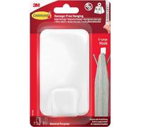Command Gancho Utilitario, Blanco, XL para Peso Pesado, 1 Gancho + 3 Tiras Adhesivas - para Interiores y Otros Artículos de Hasta 6,8kg, sin Clavos, sin Agujeros, sin Taladrar