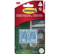 Command - Ganchos transparentes para exteriores - Colgar decoraciones al aire libre, coronas y otros objetos