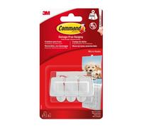 Command mini pack de 3 ganchos - 3 tiras adhesivas - soportan hasta 225g - color blanco