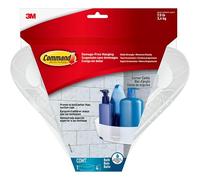 Command Organizador de esquina con tiras resistentes al agua, 1 organizador con 4 bases de montaje y 4 tiras, organizador de baño para decoración de baño