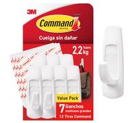 Command pack de 7 ganchos grandes - 12 tiras adhesivas - soporta hasta