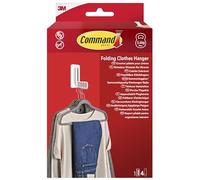 Command Percha Plegable - Gancho pared 5 barras + 4 tiras adhesivas - Organizador de armario/lavadero - Sin taladros, sin clavos, sin daños