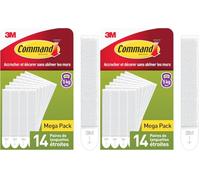 Command Tiras Adhesivas para Colgar Cuadros con Marco Estrecho, 14 Pares (28 Tiras Blancas Estrechas) - Para Colgar sin Agujeros ni Taladro (Paquete de 2)