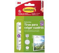 Command Tiras Adhesivas para Colgar Cuadros con Marco Estrecho, 4 Pares (8 Tiras Blancas Estrechas) - Para Marcos, Espejos y Otros Adornos - Soporta hasta 5 kg - Para Colgar sin Agujeros ni Taladro