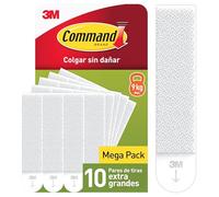 Command Tiras Adhesivas para Colgar Cuadros Extragrandes XL, 10 Pares (20 Tiras) Blancas - Para Marcos, Espejos y Adornos - Soporta Hasta 9 kg - Sin Agujeros ni Taladro