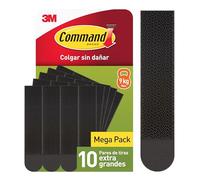 Command Tiras Adhesivas para Colgar Cuadros Extragrandes XL, Color Negro, 10 Pares (20 Tiras) - Para Marcos, Espejos y Otros Adornos - Soporta Hasta 9 kg - Colgar sin Agujeros ni Taladro
