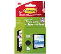 Command Tiras Adhesivas para Colgar Cuadros, Negro - 4 Pares de Tiras Adhesivas Medianas - Para Marcos, Espejos y Otros Adornos - Colgar Sin Agujeros y Sin Taladrar - Soporta Hasta 5 kg