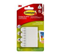 Command Tiras Adhesivas para Colgar Cuadros Pequeños Sin Agujeros y Sin Taladrar, Pack de 4 x 2 Tiras Blancas Pequeñas - Para Marcos, Espejos, Letreros, o Relojes de Pared