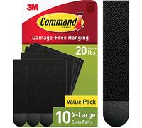 Command Tiras pesadas para colgar cuadros de 20 libras, para colgar cuadros sin daños, tiras resistentes para colgar en la pared para espacios de vida, 10 pares de tiras adhesivas negras,