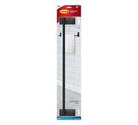 Command Toallero de baño Negro Mate con Tiras de Command Resistentes al Agua, Organizador de baño, Longitud de Barra de 24 Pulgadas, soporta hasta 10 Libras