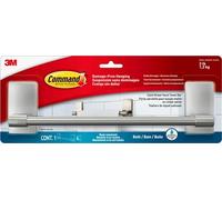 3M Toallero Command de Baño – Níquel satinado, adhesivo sin taladro, 30 cm