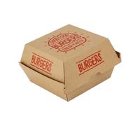 Commerline Hamburgerboxen Tamaño L | 150 Unidades, Marrón | Caja de Hamburguesa Desechable Para Llevar | Cajas de Cartón para Comida para Llevar, Comida Rápida y Servicio A Domicilio