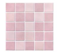 Commomy 10-Piezas Azulejos Adhesivosz Autoadhesivos Pared Cocina y Baño, Rosa Degradado, 3D Mate PVC Baldosas Adhesivas Salpicadero, Impermeables(30x30cm)