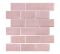 Commomy Azulejos Adhesivos Cocina Rosa Coral, 10 Piezas, 30 x 30 cm, Azulejos 3D de PVC Mate Autoadhesivos, Salpicadero para Cocina, Baño y Decoración de Pared