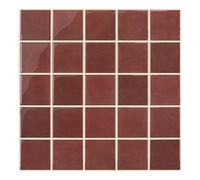 Commomy Gruesas Azulejos Adhesivos Cocina Rojo, 10-Piezas, 30.5 x 30.5cm, Baldosa Vinilo Cocina Pared Autoadhesivos 3D, Salpicadero Baldosas Adhesivas para Pared Cocina Baño y Metro