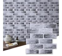 Commomy Paneles de Pared de Ladrillo 3D, Efecto Piedra, Papel Pintado Pared 3D, Autoadhesivos, PVC, 10 Piezas, 30 × 30 cm, Decoración de pared Interiores para Salón, Dormitorio, Cocina