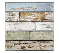Commomy Paneles de pared de madera 3D autoadhesivos 30 x 30 cm, 10 unidades, placas decorativas pared de madera PVC para decoración de interior sala estar fondo dormitorio granja, mate