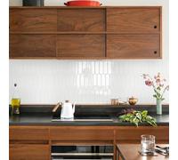 Commomy Upgrade - Baldosas adhesivas más gruesas para cocina, baño, color blanco, 3D, de vinilo, para pared posterior de cocina, azulejos de pared autoadhesivos (10 unidades, 30,5 x 30,5 cm)