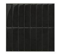 Commomy Vinilo Azulejos Adhesivos Cocina Baño, Negro, 3D Baldosas Adhesivas Decorativas Pared Azulejo Metro Adhesivo(10-Piezas, 30.5 x 30.5 cm)