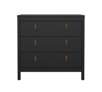 Cómoda 3 cajones negro mate l82,3 cm - barcelone 82.3 cm