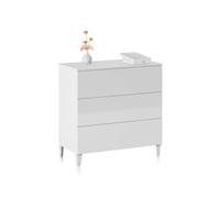 Cómoda 3 cajones plex blanco 80 x 76 x 40 cm