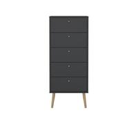 Cómoda 5 cajones con patas de madera h120,1 cm - tarp