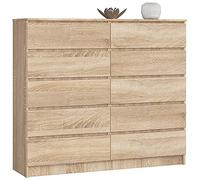 Cómoda AKORD K140 Roble Sonoma 138 cm 10 cajones frente en color Roble Sonoma 138x40x121 cm