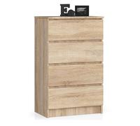 Cómoda akord k60 roble sonoma 60 cm 4 cajones frente en color roble sonoma 60x40x99 cm