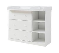 Cómoda beldinupp con cambiador extraíble 3 cajones 93x110x55 cm - blanco [en.casa]