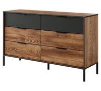 Cómoda, color castaño y antracita, dimensiones: 137 cm de ancho, 3 cm de alto, 81,4 cm de profundidad y 39,5 cm de alto
