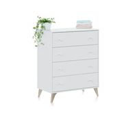 Cómoda de 4 cajones formato vertical en blanco mate 77,5x95 cm iconic blanco artik (blanco mate) 77,5 x 95 x 40 cm